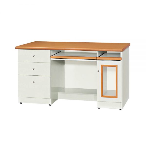 辦公電腦桌(寬140)(木紋色桌板)